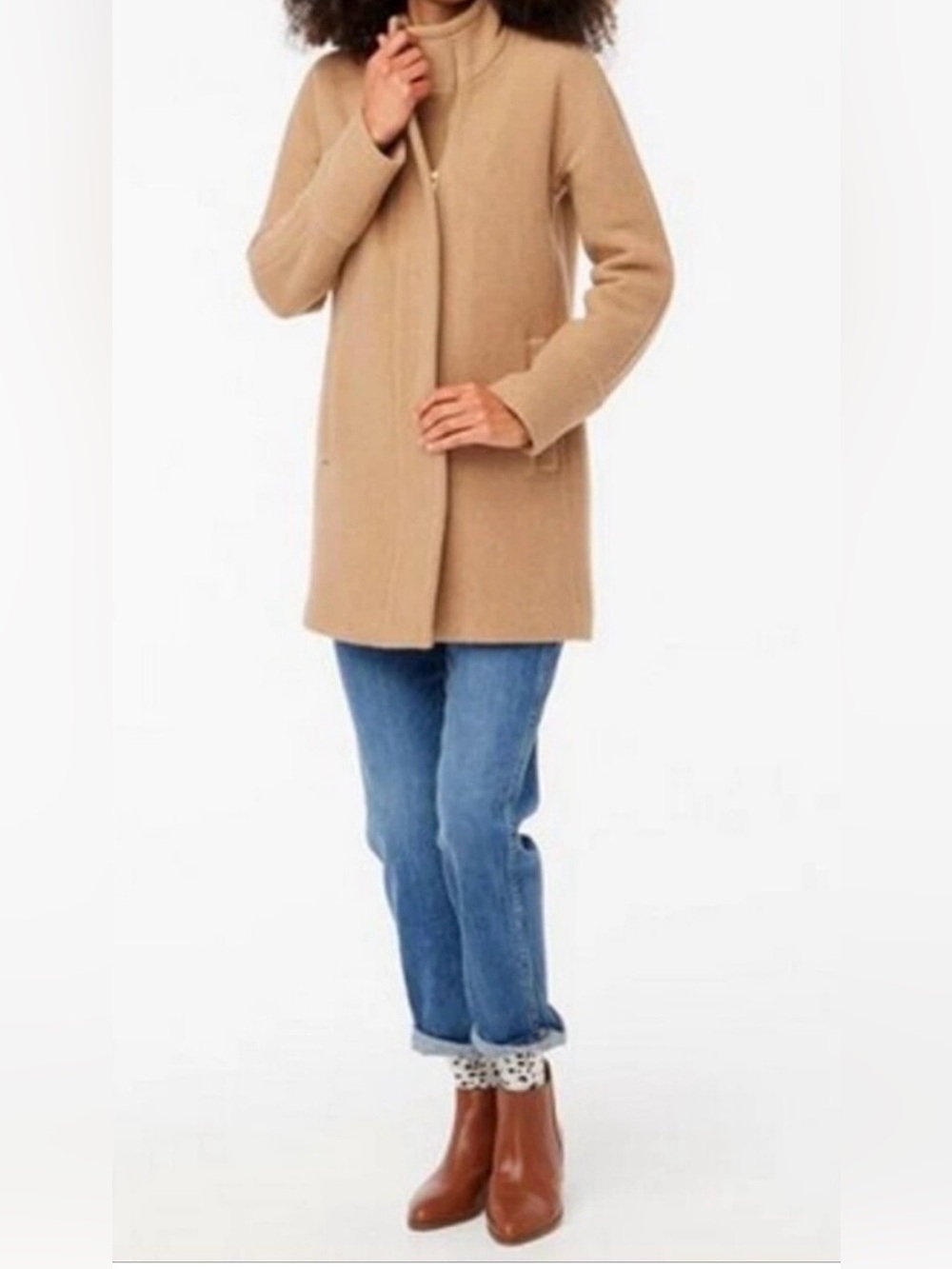 J. Crew Wool Blend Funnel Neck Coat